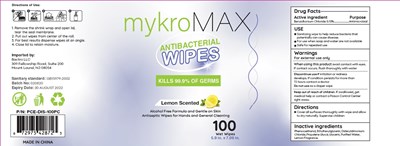 Principal Display Panel (Mykro Max Antibacterial Wipes 100 Pcs)